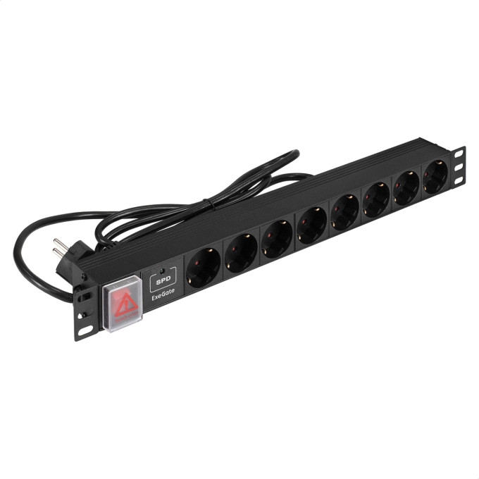 Блок розеток EXEGATE SERVERPRO PDU-19H802 Al-8S-EU1,8CU-SW-SPD1 EX299604RUS