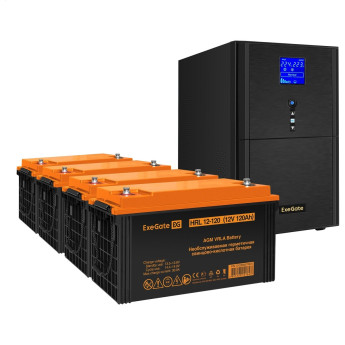 Комплект EXEGATE ИБП EX295990RUS + батарея 120Aч EX285657RUS 4шт